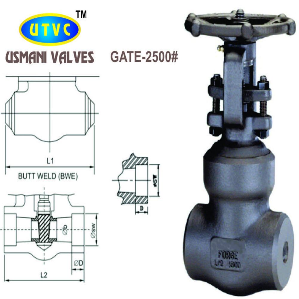 Forged Steel Gate Valves Class 2500 Socket Weld End