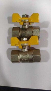 Brass Butterfly Handel Ball Valve - Color: Golden