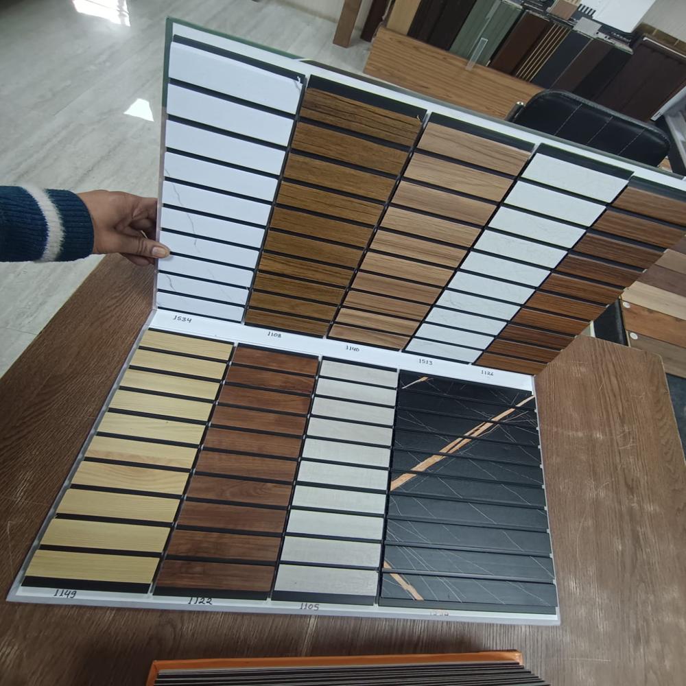 Pvc Fluter Panels 1ft X 10ft For Wall And Ceiling Indoor Interiors Decorative Pvc Fluter Panels For Living Room - Color: Multi