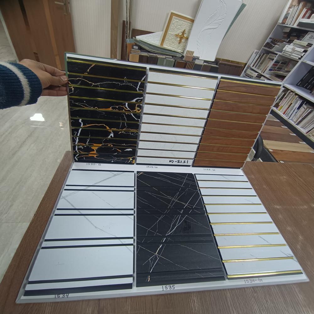 PVC fluter panels 1ft x 10ft for wall and ceiling indoor interiors Decorative PVC fluter panels for living room