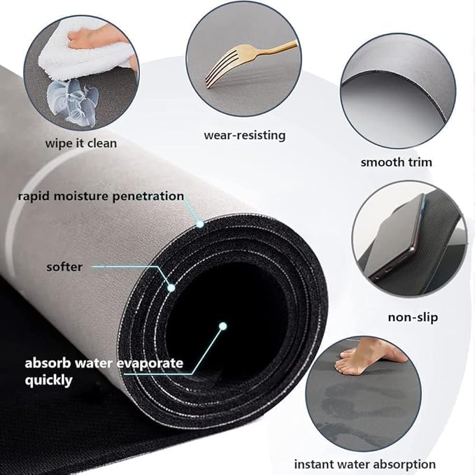 Rubber Water Absorption Mat 1 Big 1 Small Mat