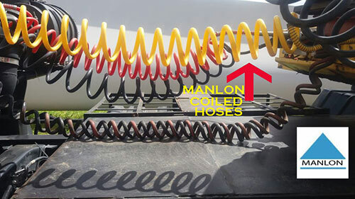 Manlon Coiled Hoses - Color: Red