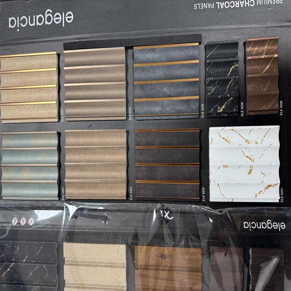 Elegancia Elegance charcoal panel premium finish imported material Acoustic charcoal panels for modern interiors