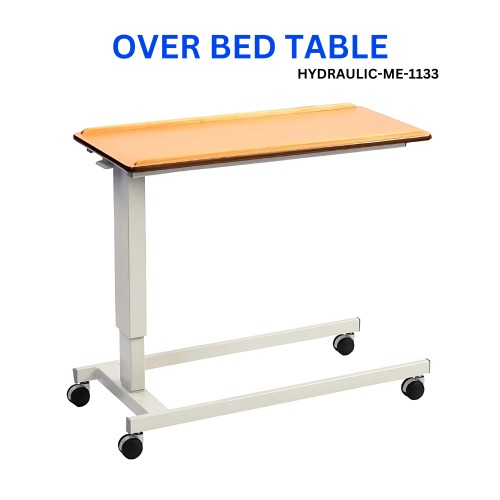 Over Bed Table Hydraulic Fixed Type - Material: Stainsteel