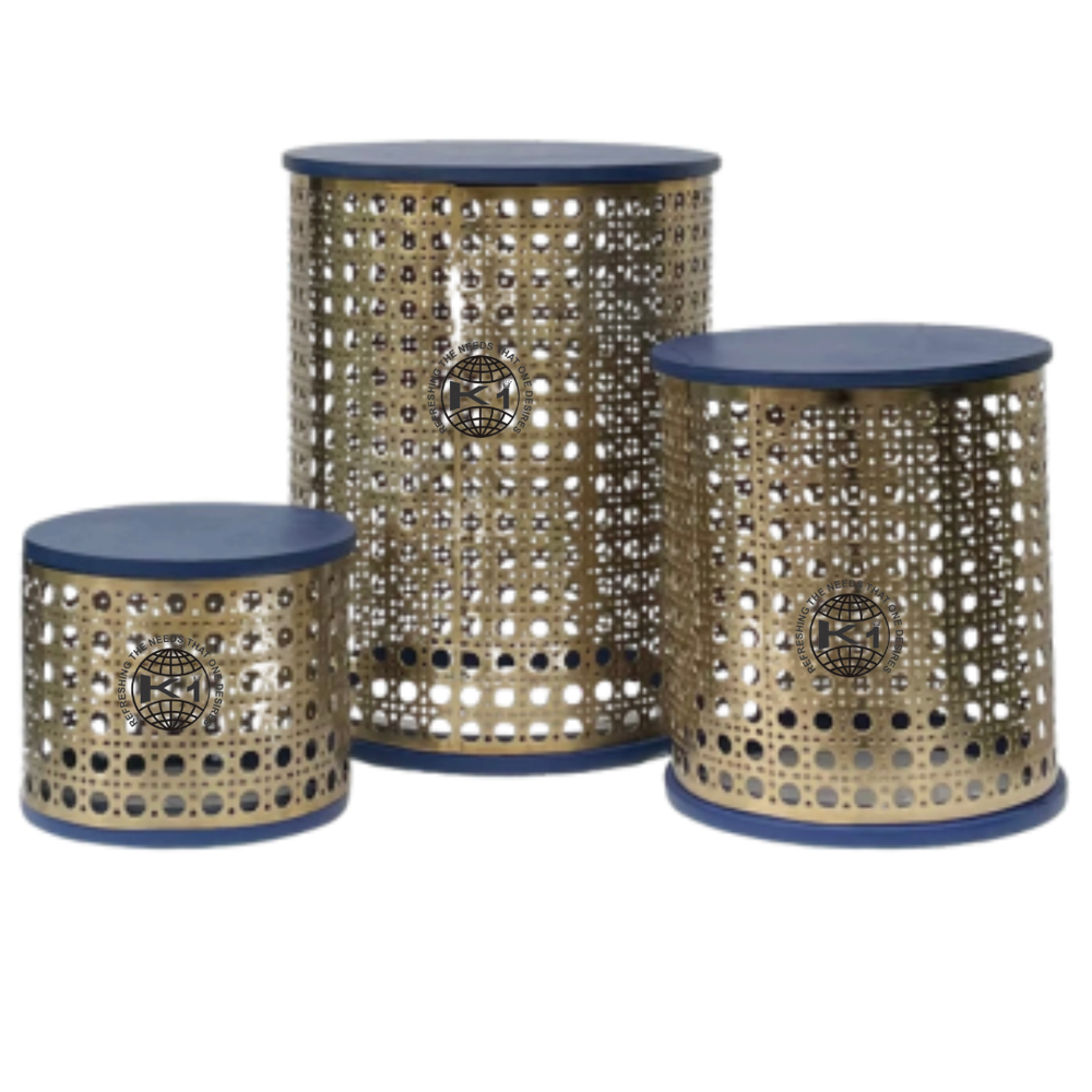 White colour stain less steal Laser-cut design riser