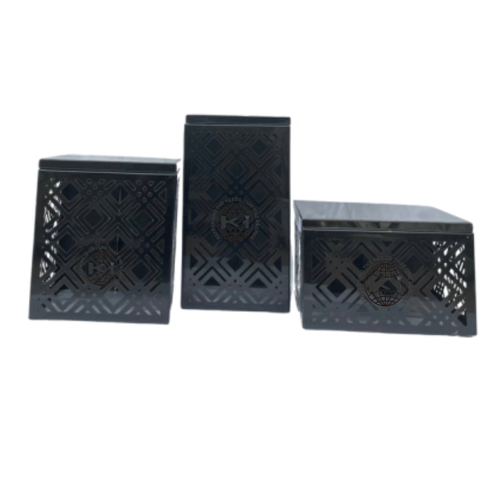 Rectangular stain less steal risers in black colour