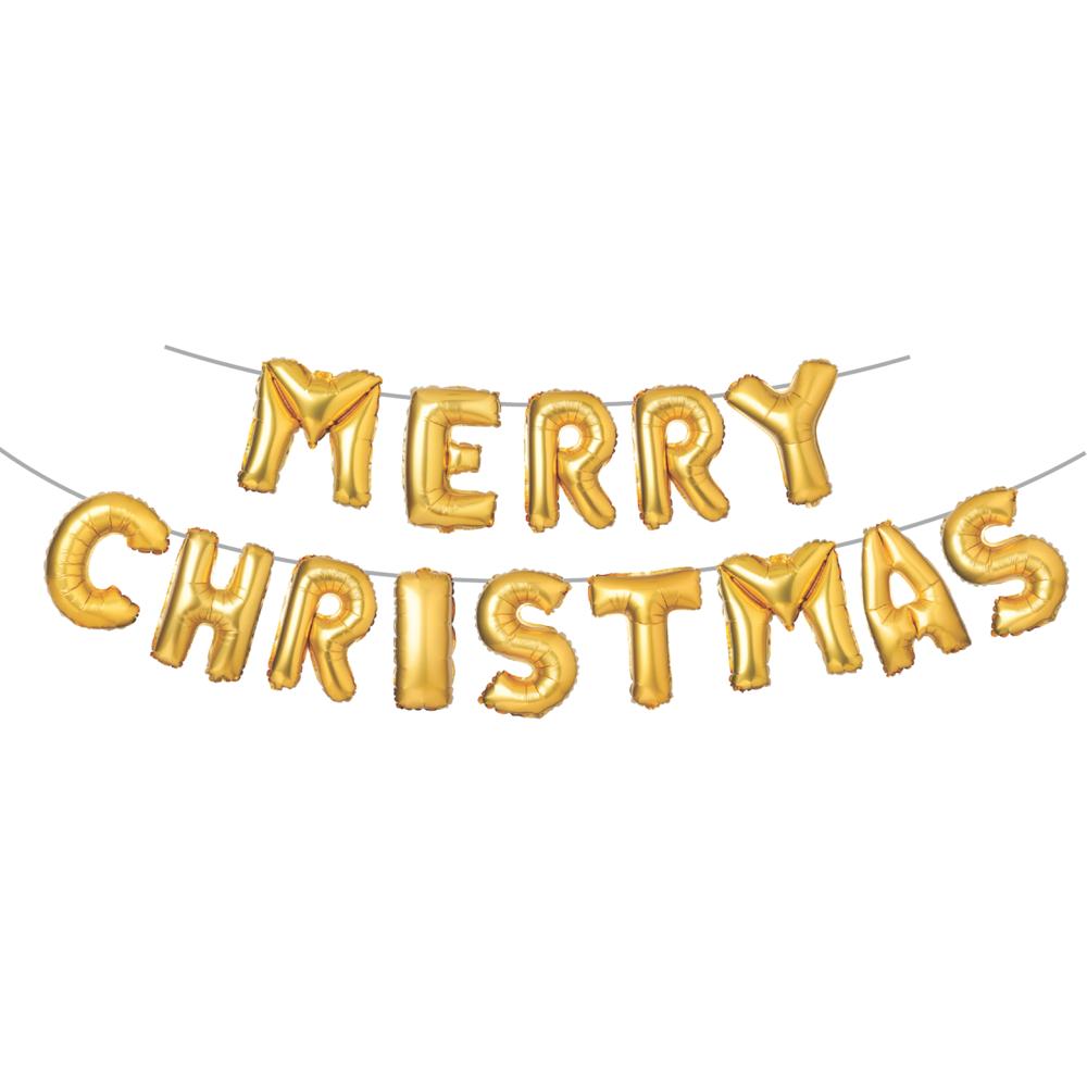Merry Christmas Gold Foil Banner - RU-CM007