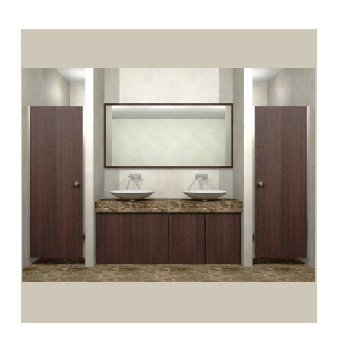 Rectangular Toilet Cubicles System - Color: Brown