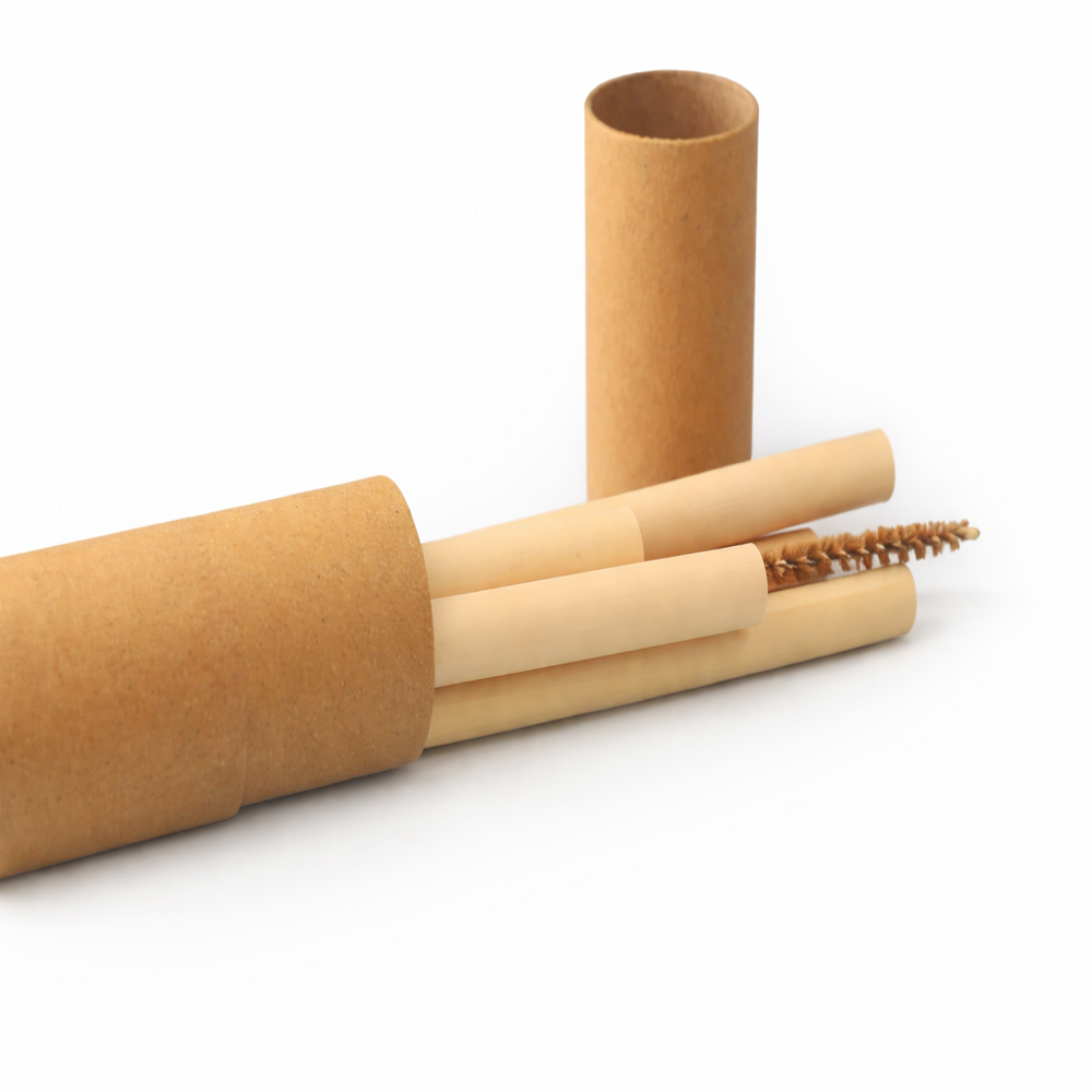 Reusable Bamboo Straws With Cleaner - Color: Golden