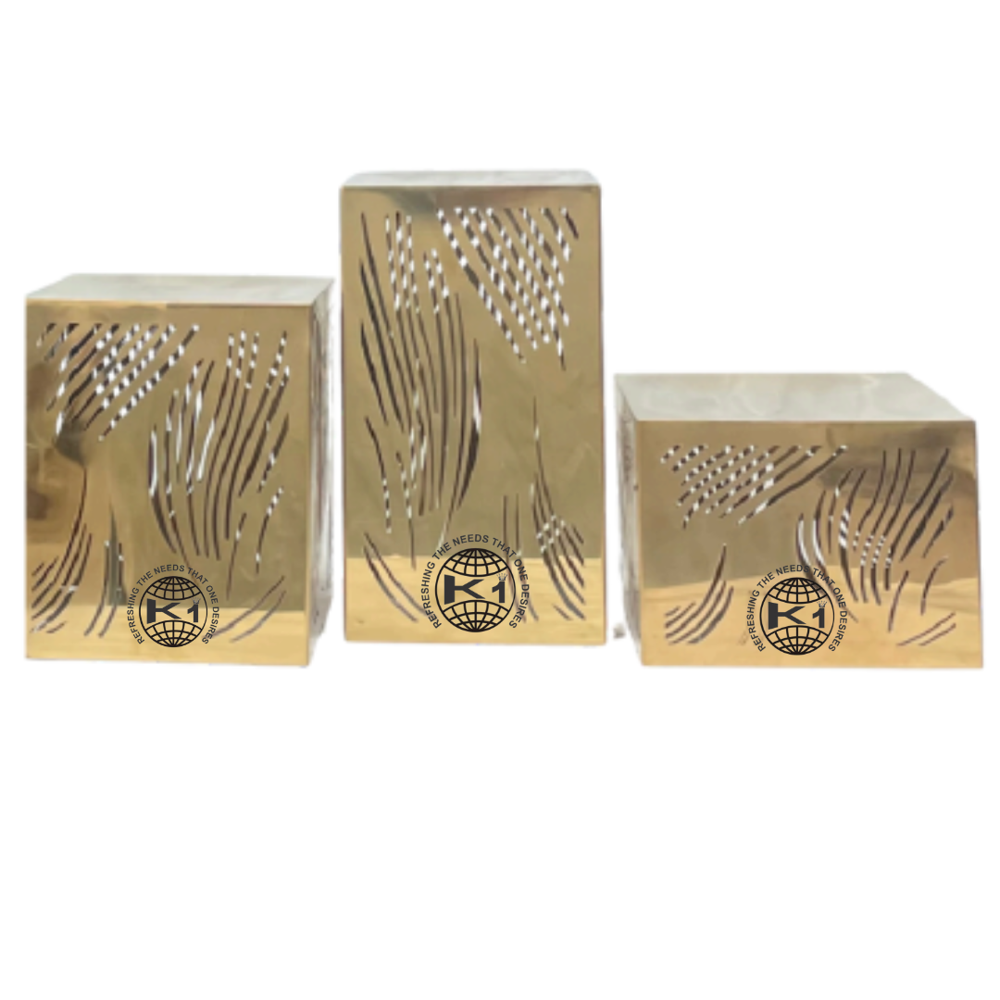  Rose Gold plated set of stainless steel buffet display risers 