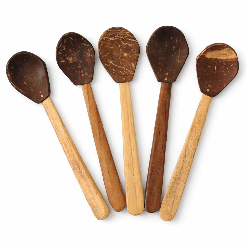 Coconut Shell Tea Spoons - Color: Golden