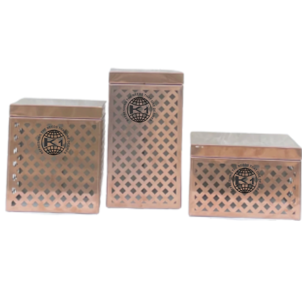 Gold plated set of stainless steel buffet display risers Risers For Hotel and Catering