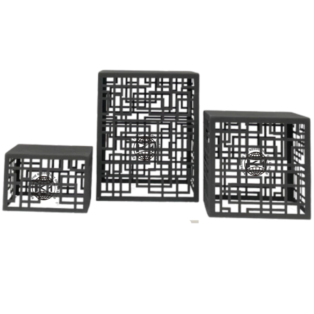 Stainless Steel Buffet Riser In Black And Gold Finsh For Hotel 