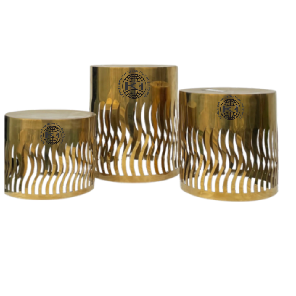 Set of Three Elegant Gold Buffet Presentation Risers