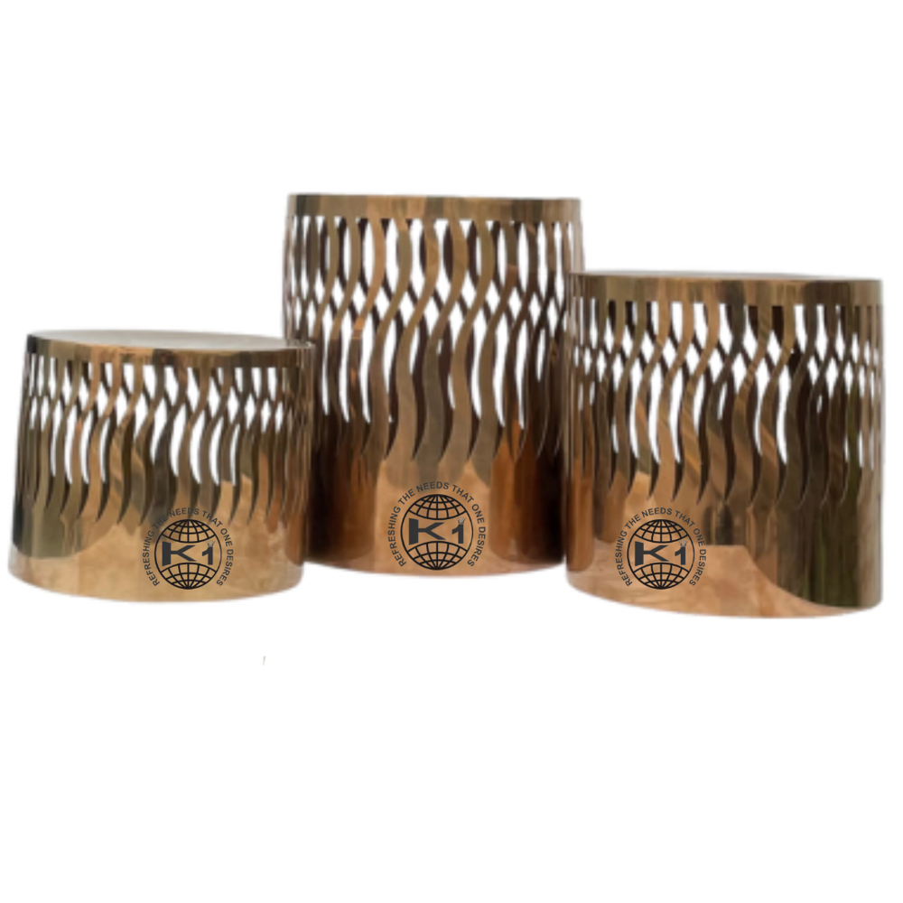 Set of Three Elegant Gold Buffet Presentation Risers 