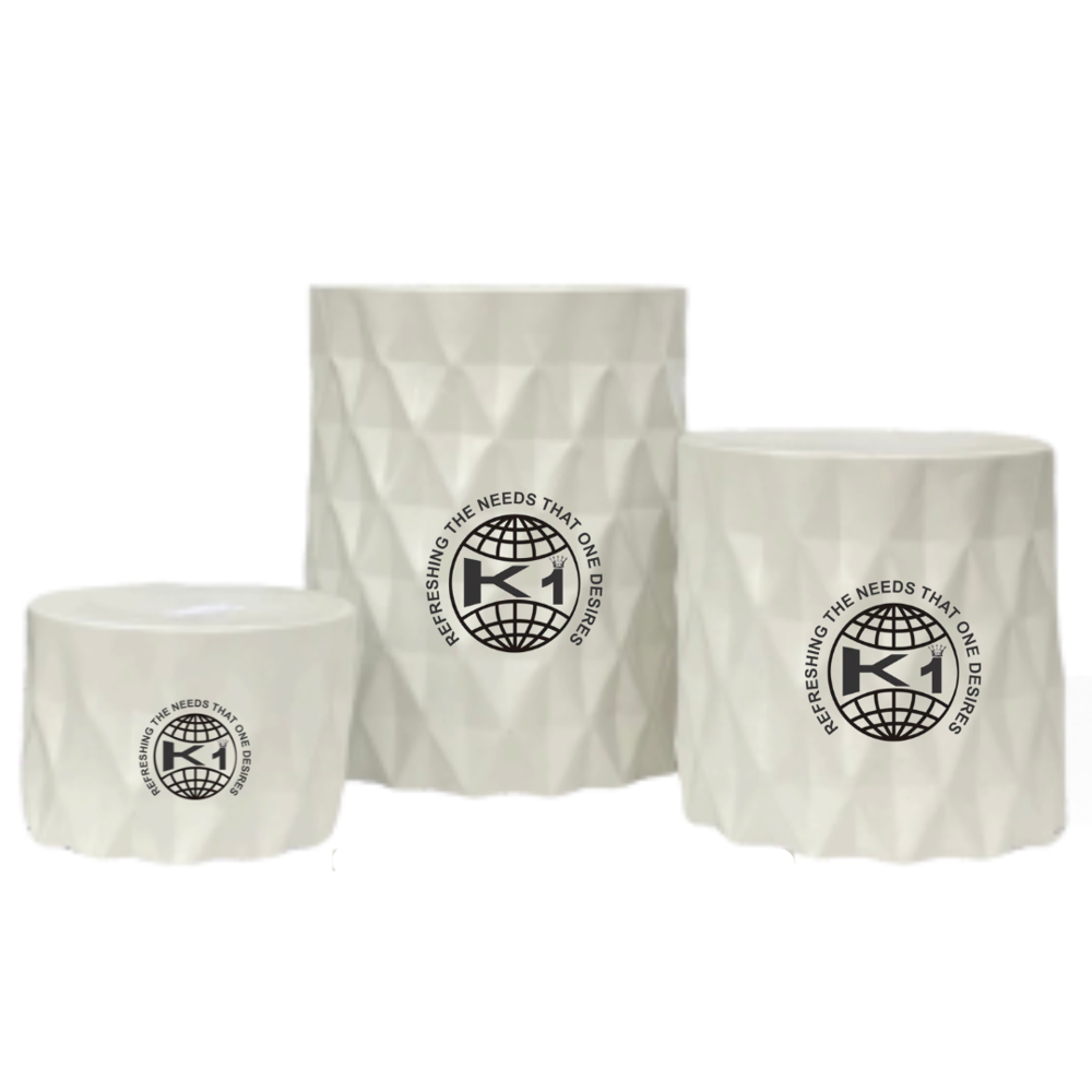 Set of Three Black Metal Cutout Side Risers For Hotel And Catering