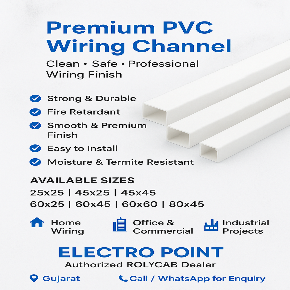 Slotted Pvc Channel 40mm Width, 2m Length - Application: Industrial Wiring