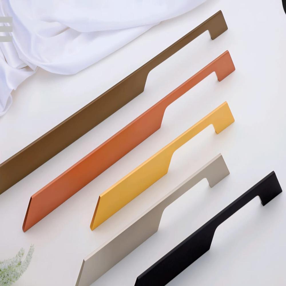 Aluminium Wardrobe Handle - Color: Rosegold Black Gold Satin