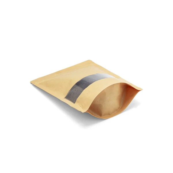 Kraft Paper Stand Up Zipper Pouch with Rectangle Window pouch