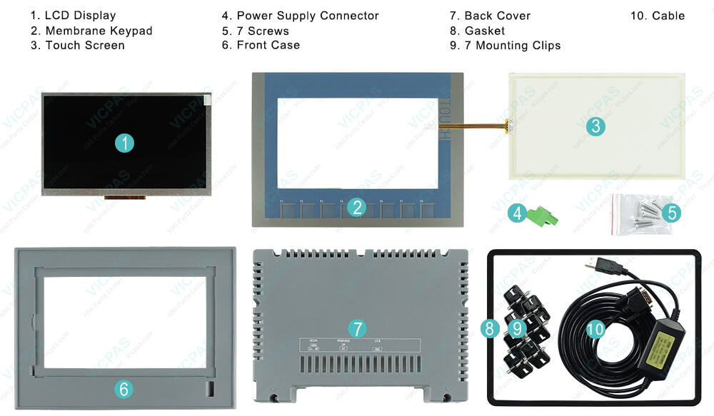 6AV2123-2GB03-0AX0 KTP700 MEMBRANE KEYPAD TOUCH GLASS SIEMENS SIMATIC TOUCH