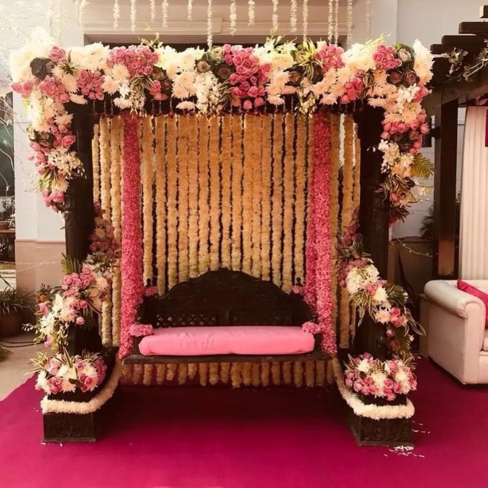 Wedding Jhula - Handcrafted Wooden Swing | Elegant Design, Premium Quality, Vintage Style, Perfect For Ceremonies