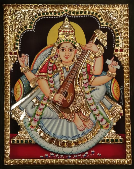 Saraswathi Tanjore Painting