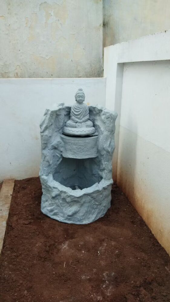 Buddha Statue With Water Fountain_Converted - Color: Grey