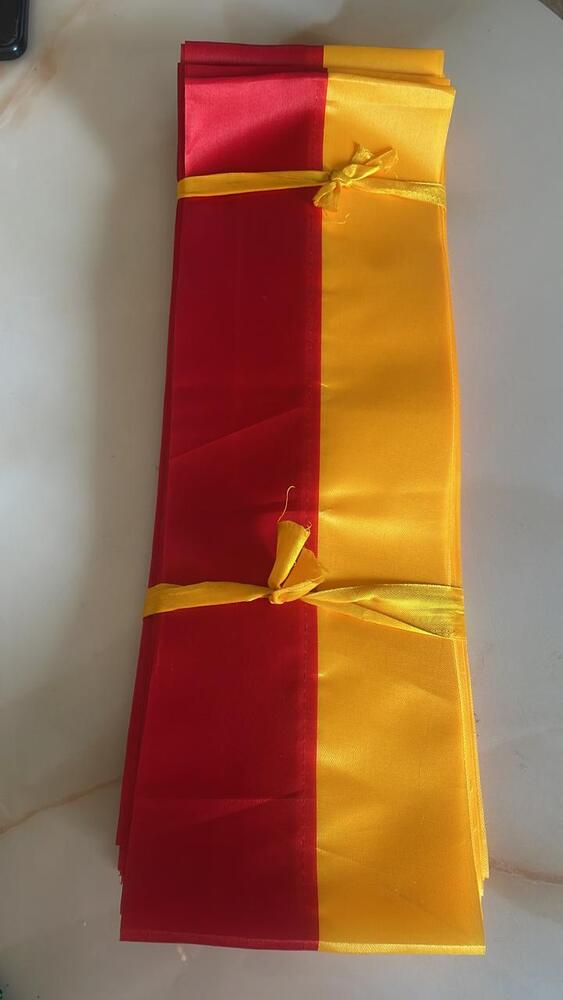 Golden Yellow and Red Colour Satin Ribbon