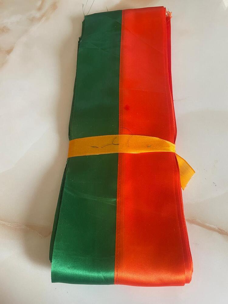 Orange And Green Colour Satin Ribbon
