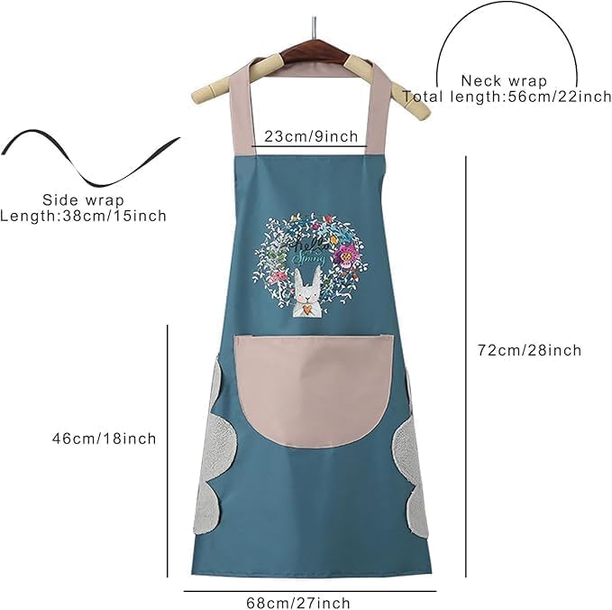  Waterproof Kitchen Apron for Women with Big Front Pocket