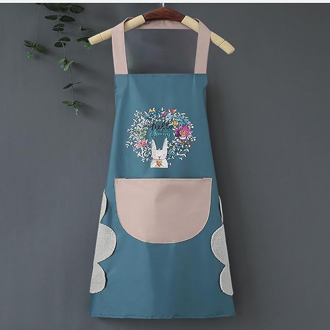  Waterproof Kitchen Apron for Women with Big Front Pocket