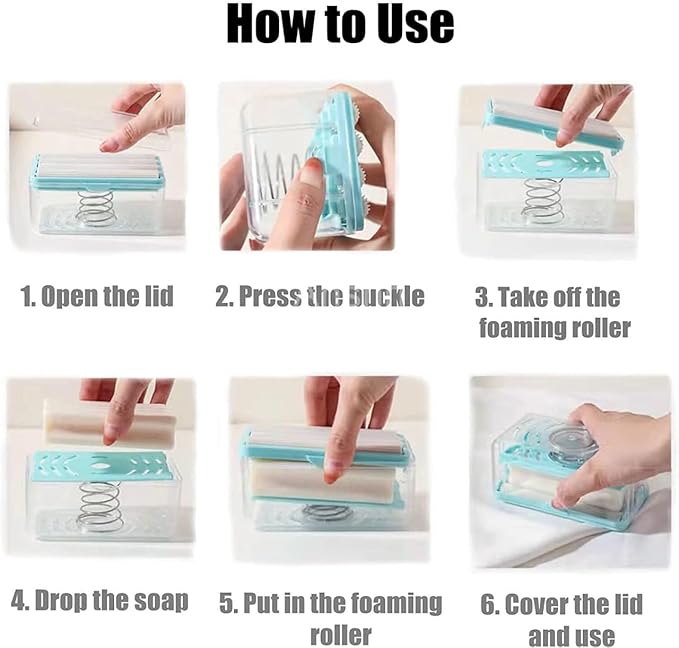  Click to see full view        Plastic Soap Holder Automatic Soap Box with Rollers 