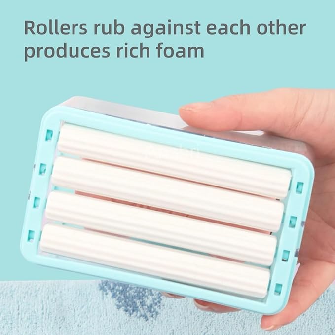  Click to see full view        Plastic Soap Holder Automatic Soap Box with Rollers 