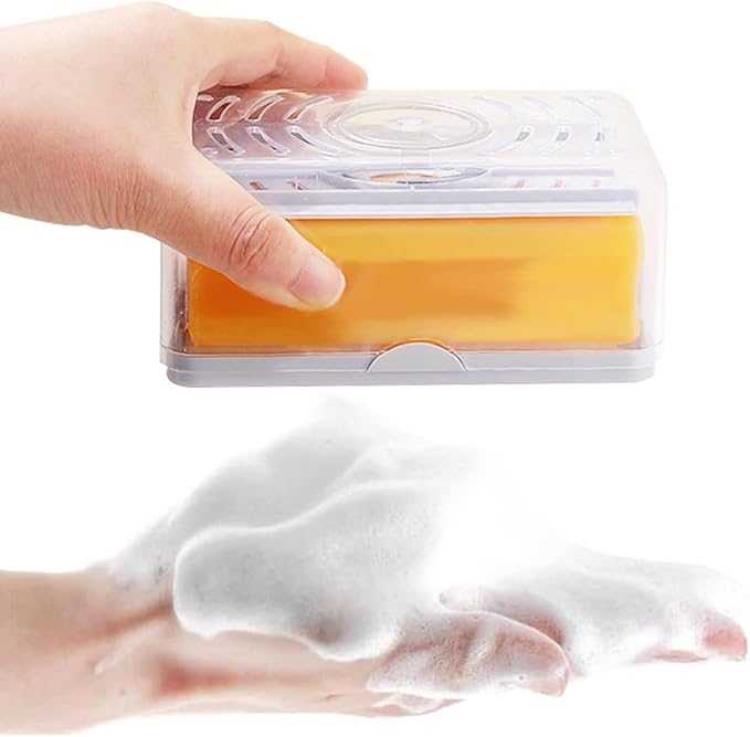  Click to see full view        Plastic Soap Holder Automatic Soap Box with Rollers 