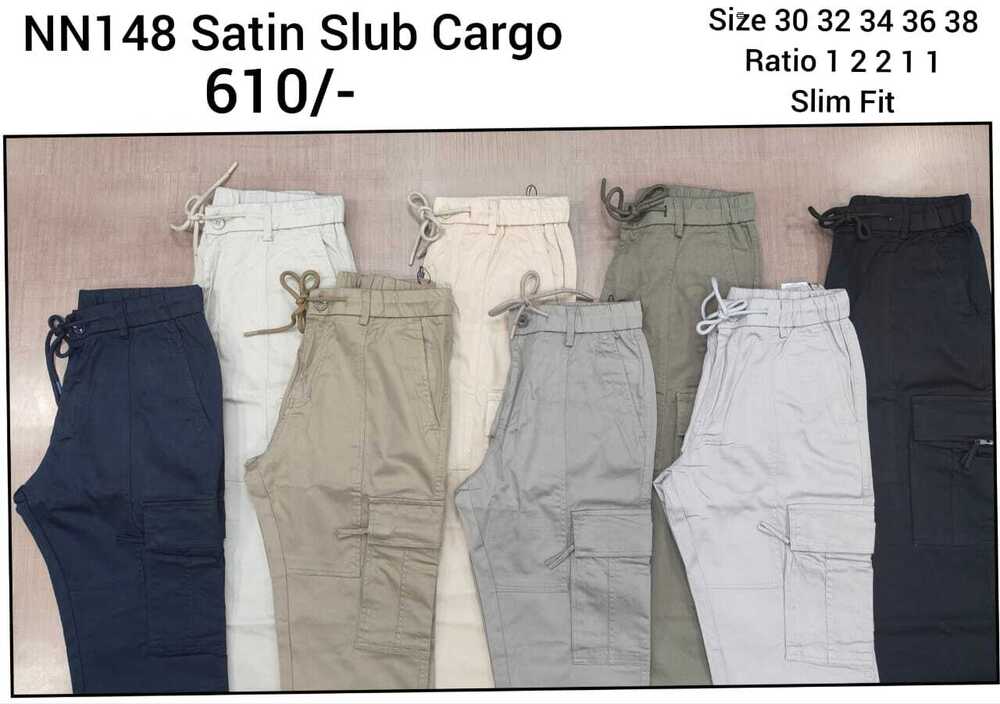 Satin Slub Cargo Pants