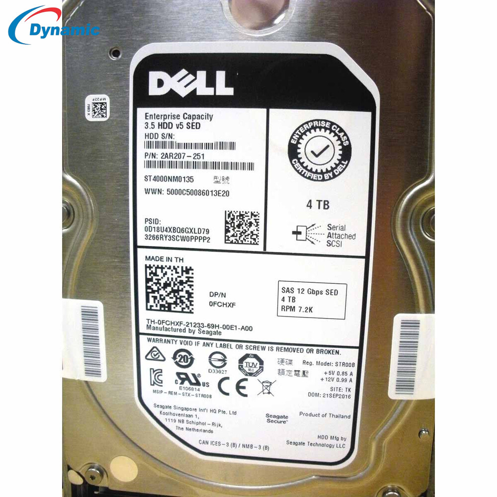 Dell 4TB SAS 3.5 Inch 7.2K RPM Enterprise Hard Drive