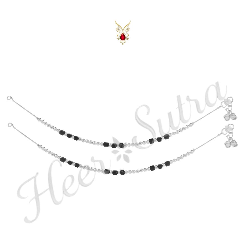 Ball Chawkdi Silver Plated Anklet