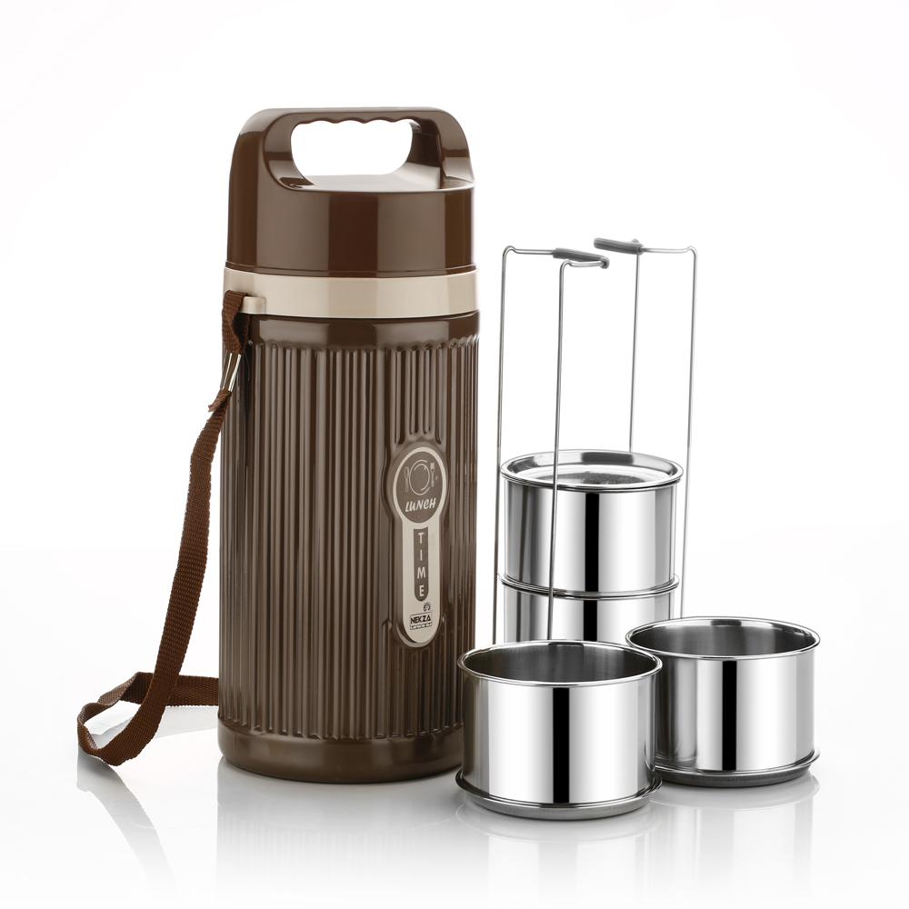 STEEL 3 CONTAINER INSULATED OFFICE TIFFIN SET 