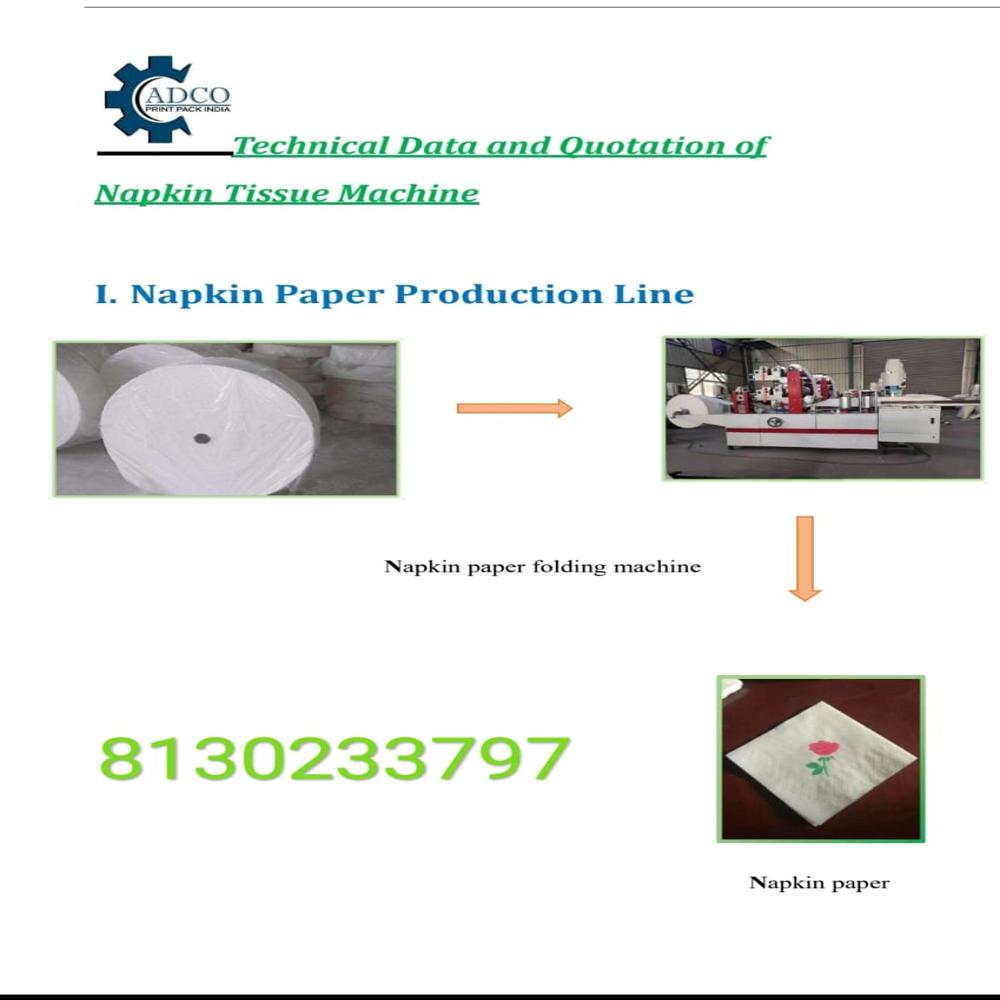 Paper Napkin Making Machine - Color: Silver