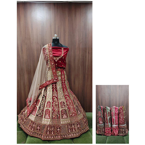 Handwork Bridal Lehenga - Color: Golden
