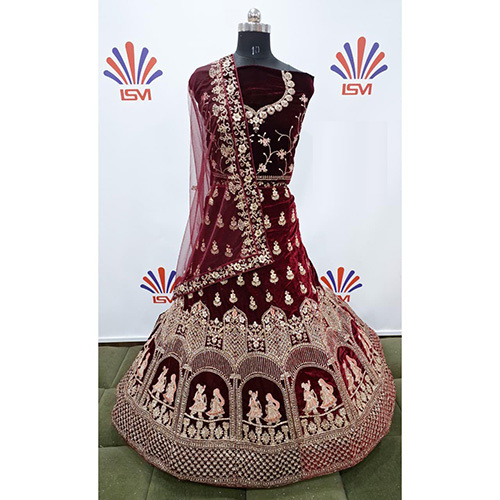 Embroidered Bridal Lehenga - Color: Maroon