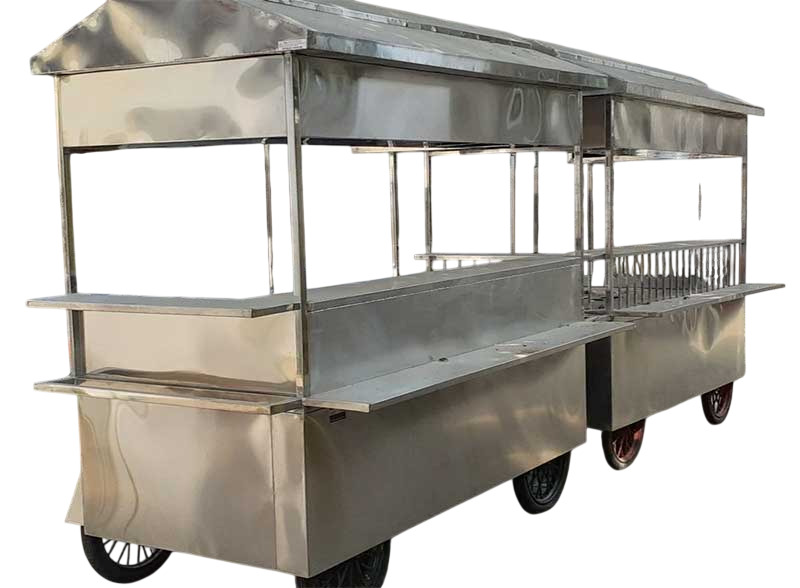 Stainless Steel Food Cart - Color: Silver