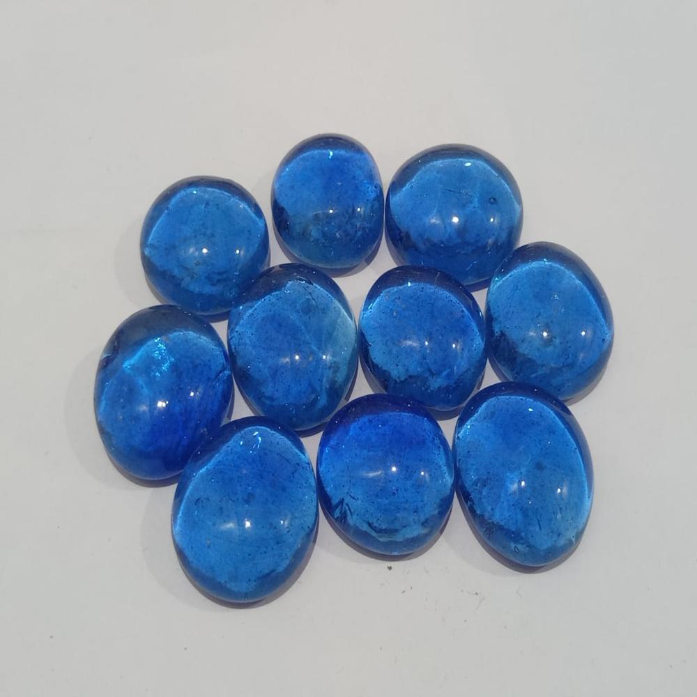 Blue Flat Glass Pebbles Special Home Table Decoration - Beads Material: Stone
