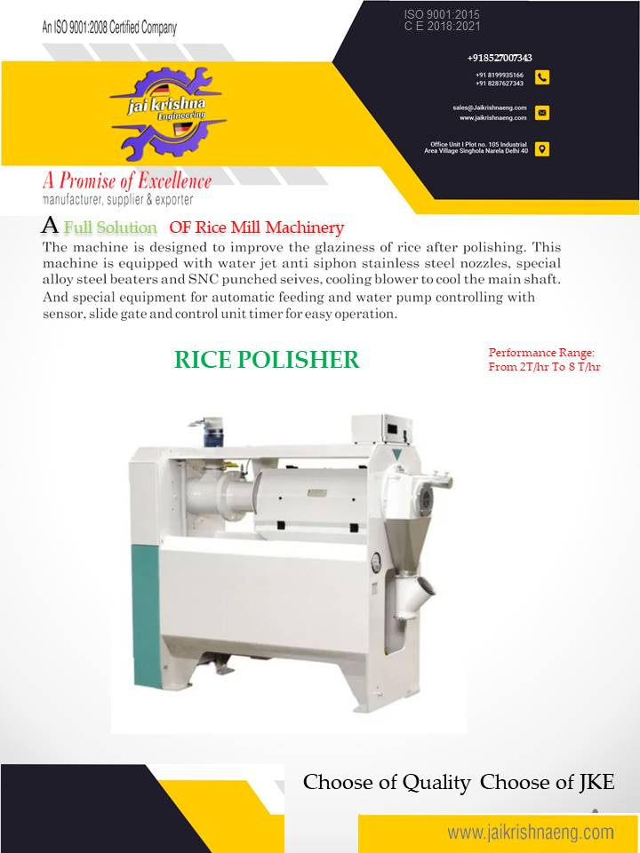 Silky Rice Polisher - Automatic Grade: Semi-automatic