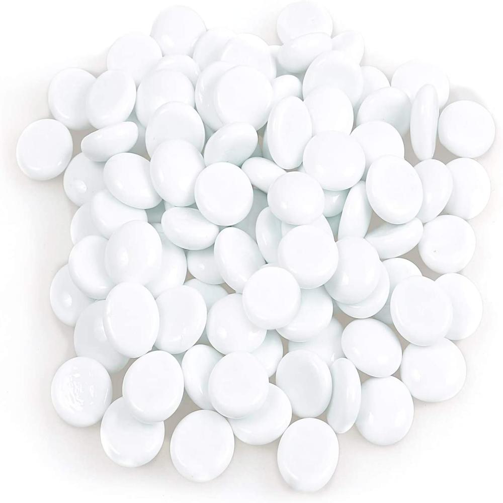 Premium opaque white glass pebbles