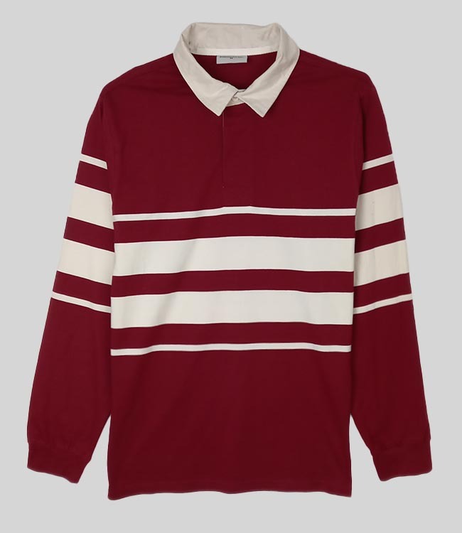 Men's Striped Long Sleeve Polo