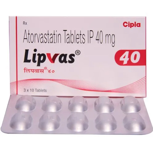 Lipvas Atorvastatin 40mg Tablet, Cholesterol Reduction Treatment Medicine