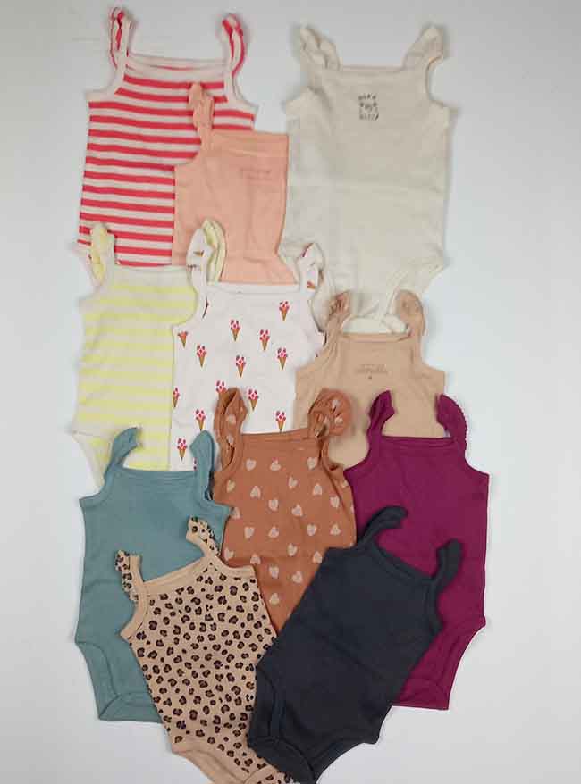 Baby Bodysuits Assorted - Material: Cotton