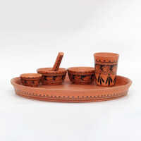 Black Spade Terracotta Clay Dinner Set