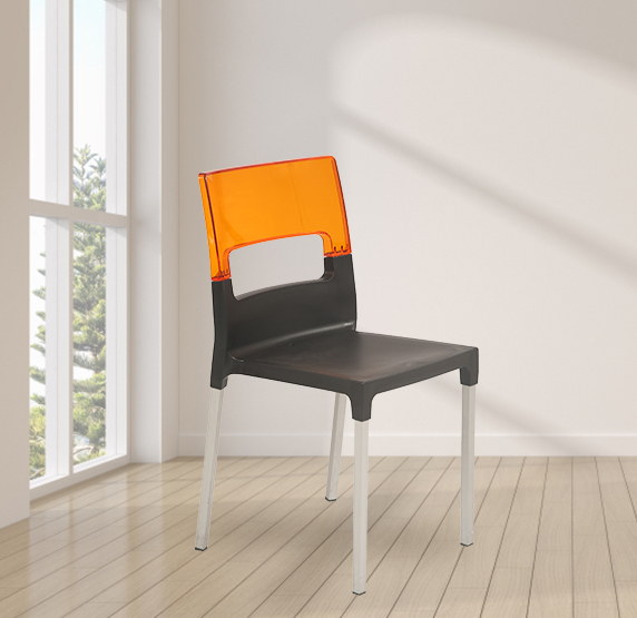 Diva Armless Plastic Chairs With Steel Legs